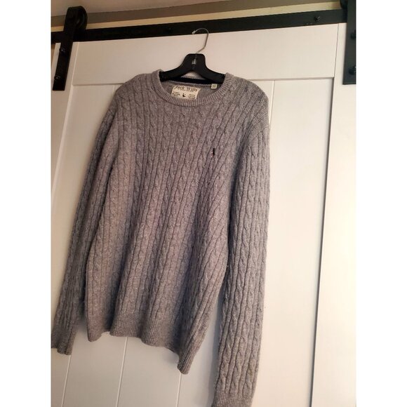 Jack Wills Other - Jack Wills Gray Cable Knit Sweater Mens L Merino Wool Crew Fabulously British